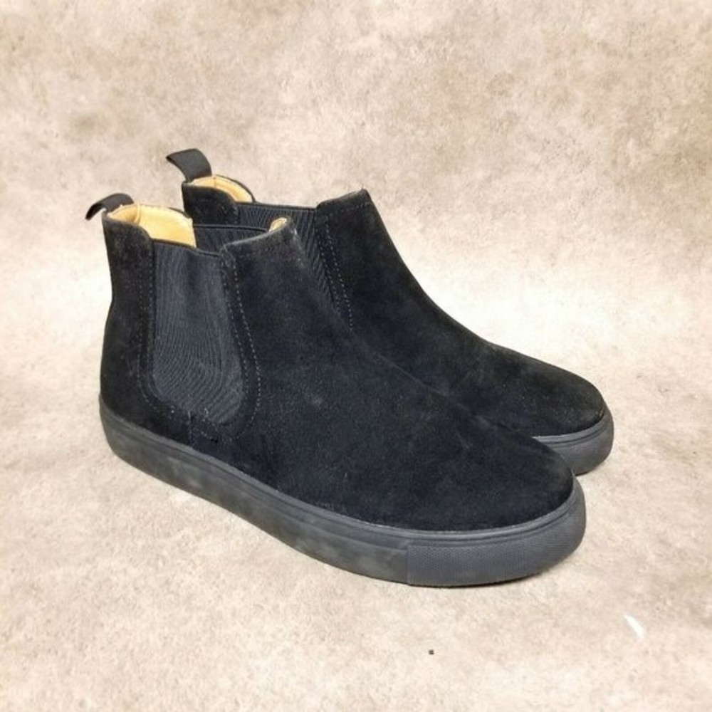 Jaxson Mens  S1840 Size 7.5 Black  Slip On Chelsea Ankle Boots Booties